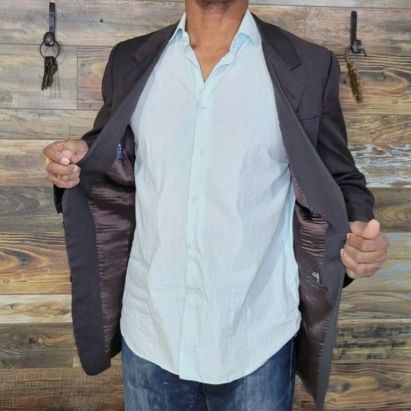 Gieves & Hawkes Savile Row London Lazarus Wool Brown Check Blazer Jacket 42L - Picture 5 of 7